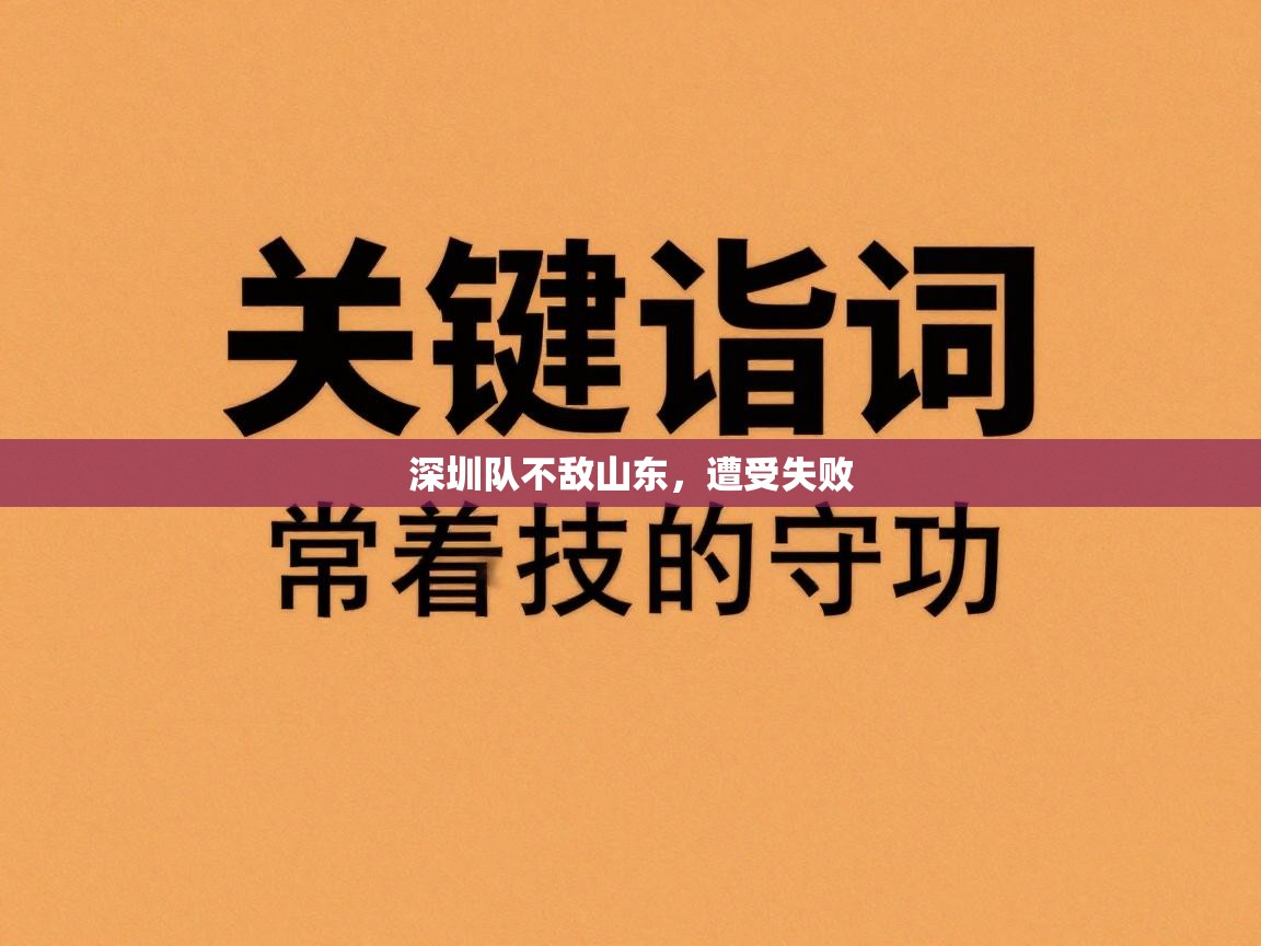 深圳队不敌山东，遭受失败  第1张